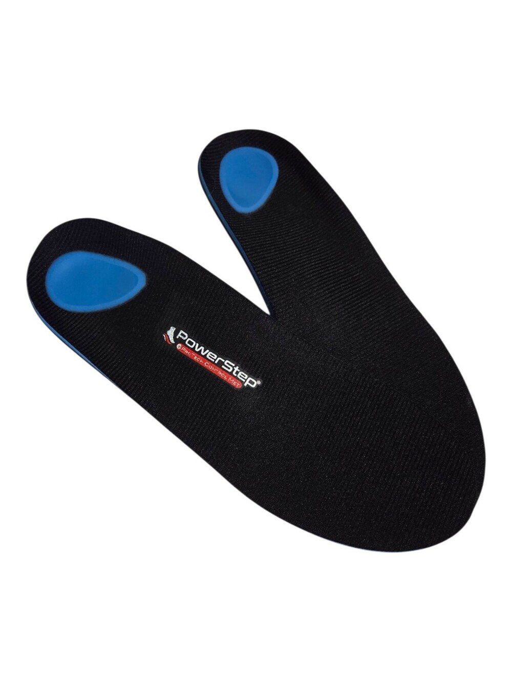 Powerstep Black Insoles with Blue Gel Heel Pads Size 8-8.5